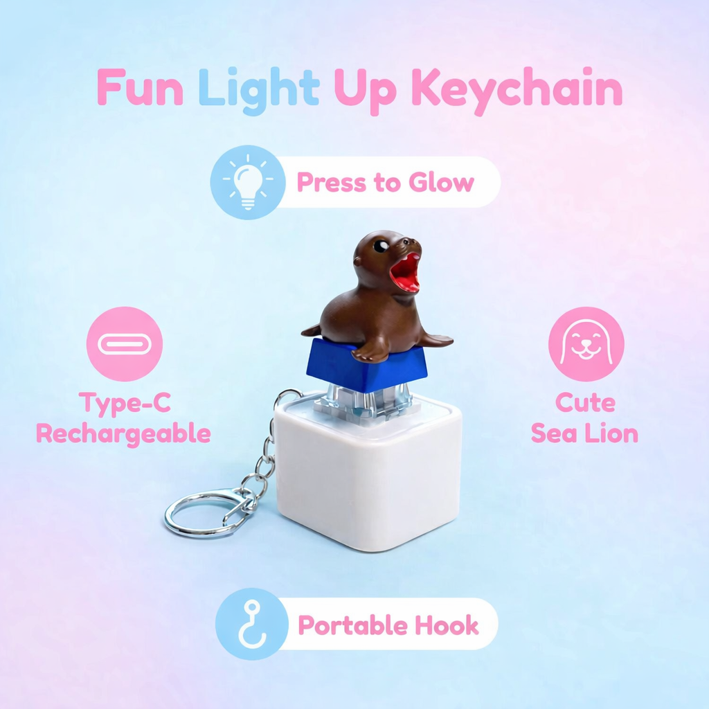 Sea lion clicker toy - with built in sound and lights