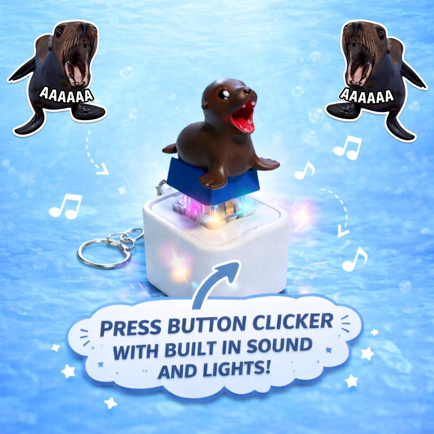 Sea lion bundle - Skippy the sea lion plush toy & clicker toy with built in sound and lights!
