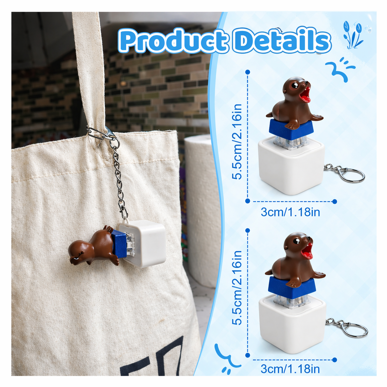 Sea lion clicker toy - with built in sound and lights